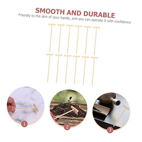 HEMOTON 36 Stck Teiliges Mini Bambus Rechen Set Zinkiger Desktop Zen Garten Rake Natürliche Sandspielzeug Dekoration für Meditation und Schreibtisch Handlich und Langlebig von HEMOTON