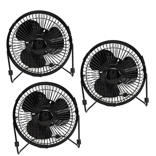 HEMOTON 3St usb fan mini usb - büroventilator USB LED Uhr Lüfter fächer metall office fan usb fans herrenuhren persönlicher Fan Notizbuch Elektrolüfter Wecker Tischlüfter reisen von HEMOTON