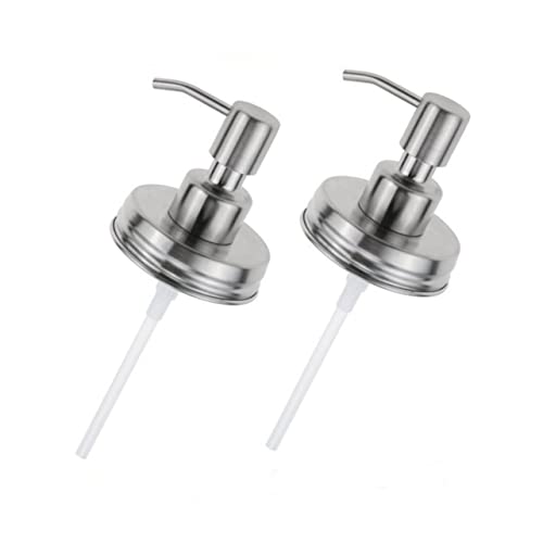 HEMOTON 4 Stück Einmachglas Seifenspender Deckel Pumpe Bauernhaus Rustikalen Edelstahl Spender Deckel für Normale Mund Einmachglas Ersatz von HEMOTON