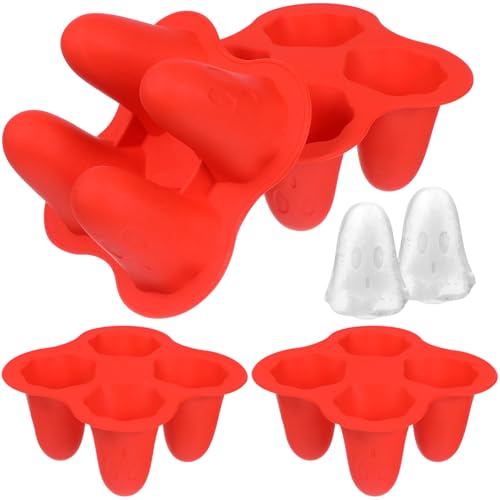 HEMOTON 4 Stück Geister Eiswürfelformen Halloween Eiswürfelschalen Silikon Ice Cubes Mold Tray Geister Eisbereiter Formen Halloween Party Eisformen, Perfekt für Whiskey und Jedes Getränk HEMOTON 4 Stück Geister Eiswürfelformen Halloween Eiswürfelschalen Silikon Ice Cubes Mold Tray Geister Eisbereiter Formen Halloween Party Eisformen, Perfekt für Whiskey und Jedes Getränk von HEMOTON