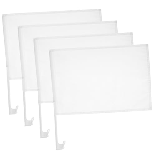 HEMOTON 4 Stück Handheld Flags Leere DIY Fahnen mit Stab Wellenflaggen für Autodekoration Sportevents und Wettbewerbe Leicht und Tragbar von HEMOTON