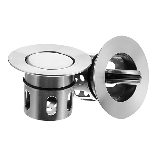 HEMOTON 4 Stück Korbablauf waschbecken Wasserhahn Abtropffläche Abtropfgestell Filter Muschelschale Ablassschraube Rostfreier Stahl von HEMOTON