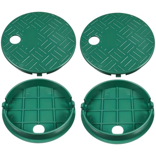 HEMOTON 4 Stück Runde Ventilbox Abdeckung Sprinkler Ventilkasten Deckel für Bewässerungssysteme Wetterfest Robust für Einfachen Zugang Geeignet von HEMOTON
