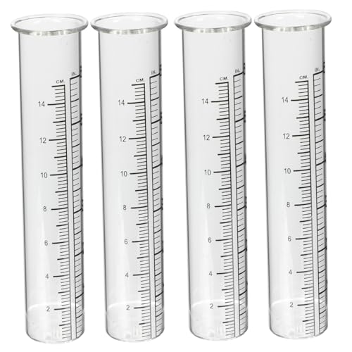 HEMOTON 4 Stück Teiliges Glas Regenmessgerät mit Klarer Anzeige Präziser Niederschlagsmesser Praktisches Testrohr für Garten Landwirtschaft und Klimaforschung Leicht Ablesbar und HEMOTON 4 Stück Teiliges Glas Regenmessgerät mit Klarer Anzeige Präziser Niederschlagsmesser Praktisches Testrohr für Garten Landwirtschaft und Klimaforschung Leicht Ablesbar und von HEMOTON