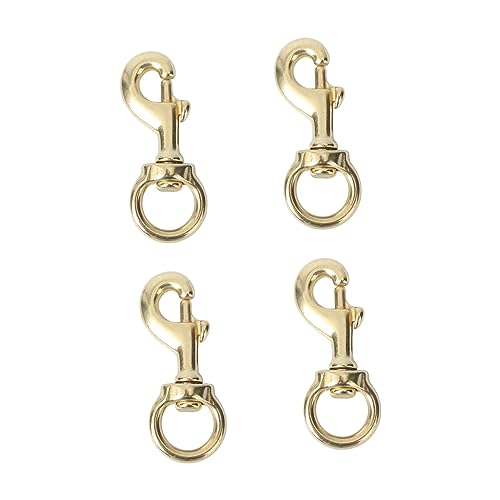 HEMOTON 4 Stück Teiliges Pure Kupfer Haustier Hundeschlaufe Karabiner Haken für Halsband Flaggen Zugseil Zubehör Robust Langlebig Gelb Breit Lang von HEMOTON