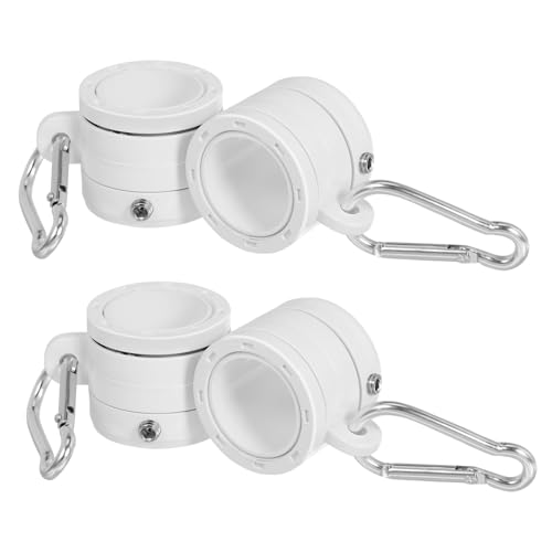 HEMOTON 4 Stück Teiliges Set Drehbare Fahnenmast Ringe mit Clips Wetterfeste Halterungen für Fahnen mit Löchern Geeignet für Fahnenmasten Rotation Design Installieren für Außenbereich von HEMOTON