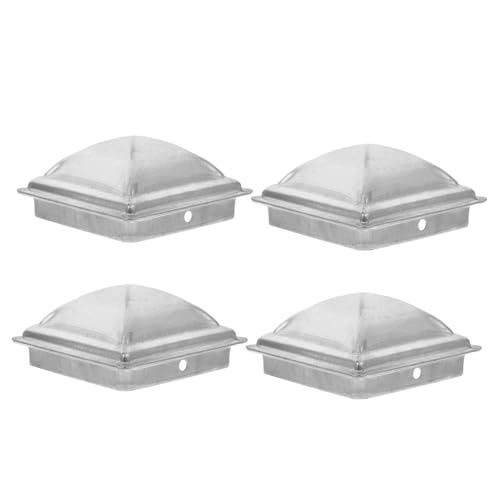 HEMOTON 4 Stück Wetterfeste Zaunpfostenkappen Metall Post Topper Pyramidenform Robust für Garten Briefkasten Lampenpfosten Einfache Installation Elegante Gartendekoration von HEMOTON