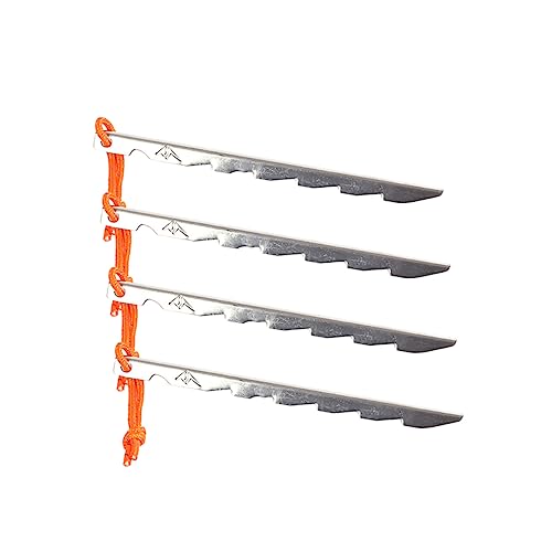 HEMOTON 4 Stück Zeltheringe Robuste Heringe für Camping Outdoor und Pavillons mit Reflektierendem Seil Stabile V Förmige Erdnägel für Verschiedene Böden von HEMOTON
