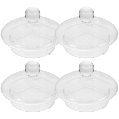 HEMOTON 4 Stück Glas Teekannendeckel Glasdeckel Teekannen Ersatzdeckel aus Glas für Teekannen und viele andere 1000 ml Teekannen mit Durchmessern zwischen 7,0 und 7,5 cm von HEMOTON