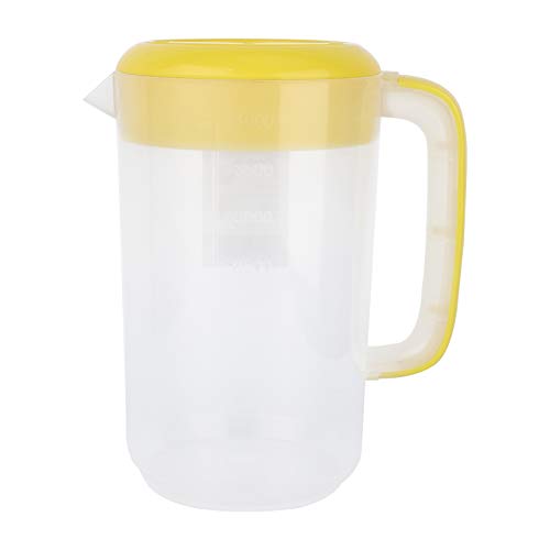 Hemoton 4000Ml Plastik Jug with Lid Wasserkaraffe Wasserkrug mit Deckel Große Kapazität Wasserbehälter Klarer Eistee Kalte Karaffe Getränkekrug mit Deckelwaage für Restaurant zu Hause (Gelb) von HEMOTON