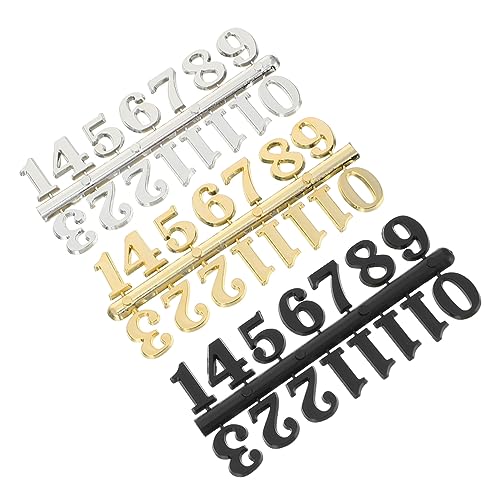 HEMOTON 45 Sätze Nummernschild Uhrziffern Arabische Zahlen für Uhr arabische Uhr Nummer Pla-Clock Ziffer Silberne Accessoires Sportzubehör Ersatzteile für Uhren Ziffern der Digitaluhr Post von HEMOTON