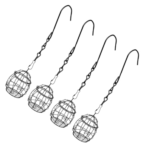 HEMOTON 4Stücke Hängende Vogelfutterstation aus Metall Eleganter Futterspender für Garten und Terrasse für Meisenknödel und Obst Langlebig und Leicht zu Reinigen von HEMOTON