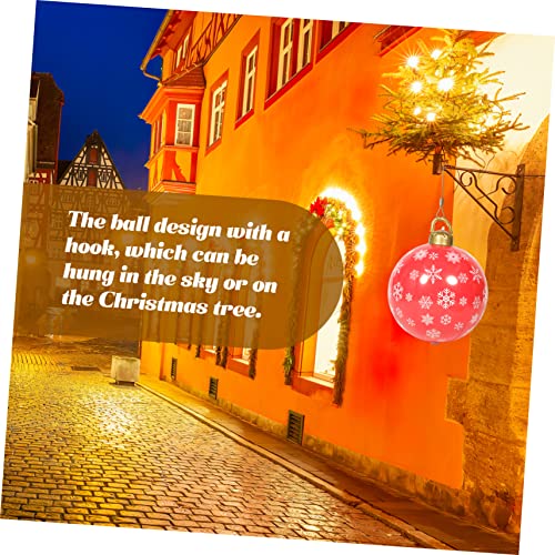 HEMOTON 5 Stück wasserdichte Aufblasbare Weihnachtskugel Rote Schneeflocke Outdoor Deko Große PVC Dekoration für Garten Terrasse Wohnzimmer von HEMOTON