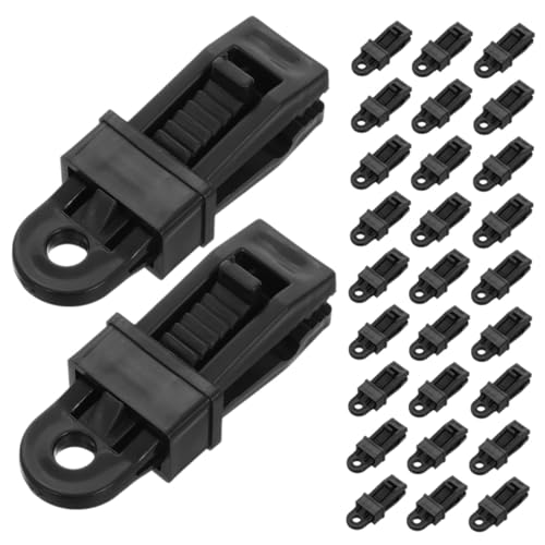 HEMOTON 50 Stück Zeltclips für Outdoor Camping Robuste Planenhalter mit Winddichtem Verzahntem Griff Schnell zu Befestigende Langlebige Kunststoff Klemmen für Zelte und Markisen von HEMOTON
