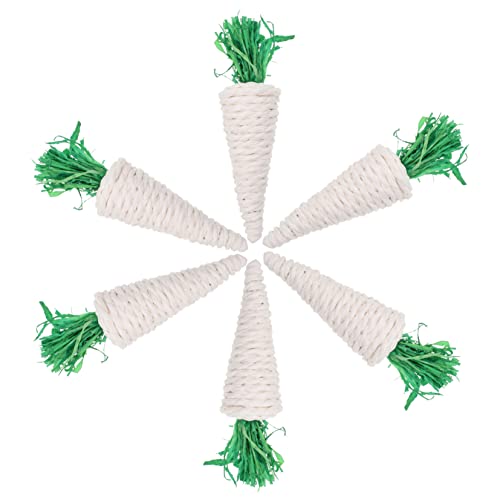 HEMOTON 6 Stück Teiliges Kaninchen Kauspielzeug aus Geruchlosem Langlebigem Gras Molaren Sticks für Hamster Meerschweinchen Kaninchen Fördert Zahnpflege und Stressabbau bei Kleinen von HEMOTON