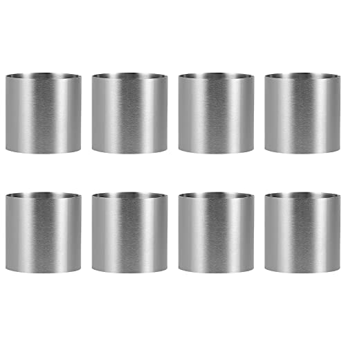 HEMOTON 8 Stücke Edelstahl Runde Mousse Cutter Kuchenform Dessert Ring Backform Backwerkzeug Runde Kuchen Backen Metall von HEMOTON