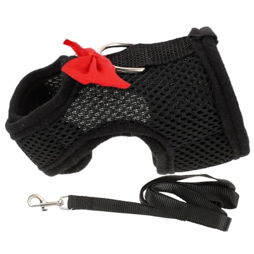 HEMOTON Atmungsaktives Kaninchen Geschirr Set für Meerschweinchen und Kleine Haustiere Leichtes Mesh Brustgeschirr mit Leine Verstellbar Bequem und Sicher für und Festlichkeiten von HEMOTON
