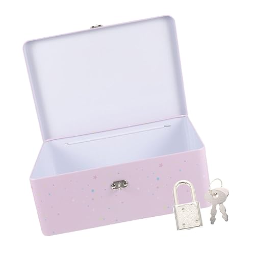 HEMOTON Kleine Blechdose mit Schloss Dekorative Aufbewahrungsbox für Schmuck und Erinnerungsstücke und Leicht für Schreibtisch Versperrbar und Kompakt von HEMOTON