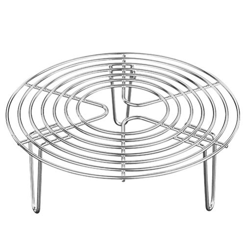 HEMOTON Dampfgarer Steamer Rack Dämpfen Rack Edelstahl Strapazierfähig Dämpfeinsatz Dampf Regal Steamer Stand Dämpfgitter Zubehör für Schnellkochtopf 20X7cm Kocheinsatz Untersetzer von HEMOTON