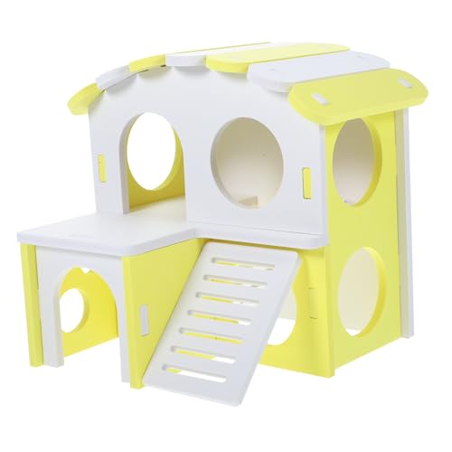 HEMOTON Doppelschichtige Hamsterversteck Hütte mit Leiter und Sicheres Häuschen für Kleine Nagetiere für Zwerghamster und Ähnliche Haustiere Fördert Spielspaß und Langeweile von HEMOTON