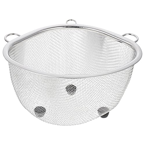 HEMOTON Edelstahl Sieb Siebe Mesh Sieb Waschbecken Abtropfgestell Dish Rack Waschen Schüssel Becken mit Einem Breiten Rand Ruhen Füße Griff Dreieck Geformt für Küche Waschbecken von HEMOTON