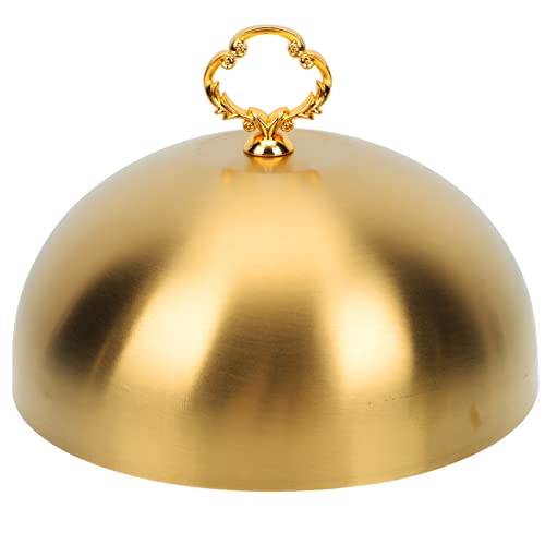 HEMOTON Edelstahl Speiseglocke Kuchenglocke Käseglocke Tortenglocke Lebensmittel Abdeckung Abdeckhaube Kuchenhaube Fliegenhaube Kuchenplatte Haube Tellerglocke für Kuchen Torten Fliegen Essen Cover von HEMOTON