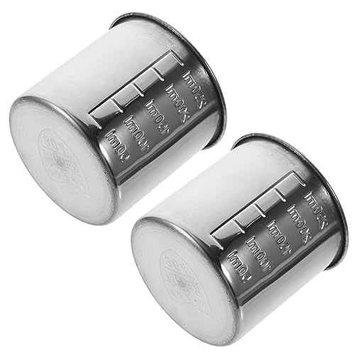 HEMOTON Edelstahlbehälter 2 Stück Edelstahl-Messbecher Mit Backmessbehälter 250 Ml Mehlbehälter HEMOTON Edelstahlbehälter 2 Stück Edelstahl-Messbecher Mit Backmessbehälter 250 Ml Mehlbehälter von HEMOTON