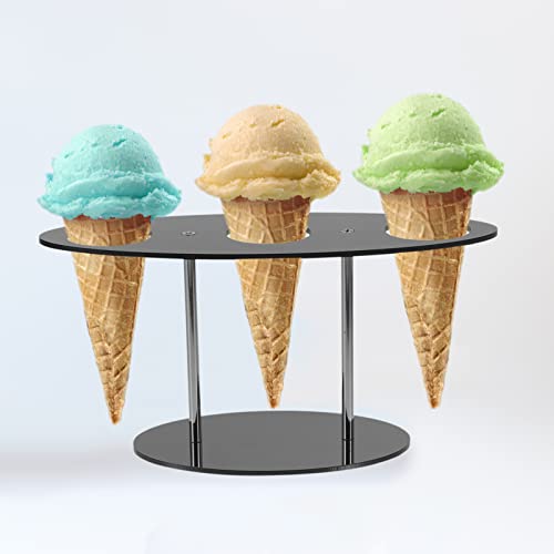 HEMOTON Eistüte Halter Ständer Eistütenhalter Ice Cream Stand Acryl Eiswaffelhalter Pommestüten Halterung Eiswaffelständer Dessert Display Halter für Eiswaffel Popcorn Kegel von HEMOTON