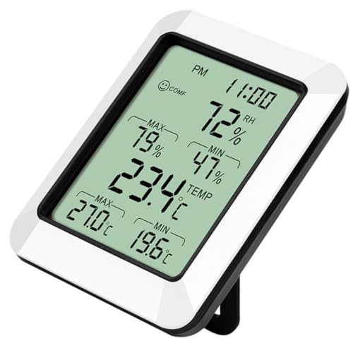 HEMOTON Elektronisches Thermometer und Hygrometer mit Präziser Temperatur Feuchtigkeitsanzeige Energiesparend Platzsparend mit Klarem Lcd display zur Raumklimakontrolle Wandhängend HEMOTON Elektronisches Thermometer und Hygrometer mit Präziser Temperatur Feuchtigkeitsanzeige Energiesparend Platzsparend mit Klarem Lcd display zur Raumklimakontrolle Wandhängend von HEMOTON