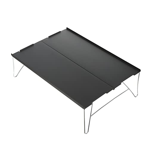HEMOTON Faltbarer Camping Aluminiumlegierung Leichter Tragbarer Picknicktisch für Outdoor Aktivitäten für Camping Garten und Strand mit Robusten Tischbeinen von HEMOTON