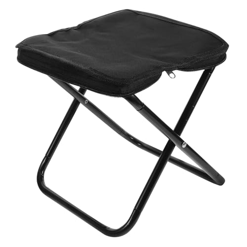 HEMOTON Faltbarer Tragbarer Campinghocker Mini Klappstuhl Leicht Kompakt für Outdoor Camping Picknick Angeln Erwachsene Schwarz von HEMOTON
