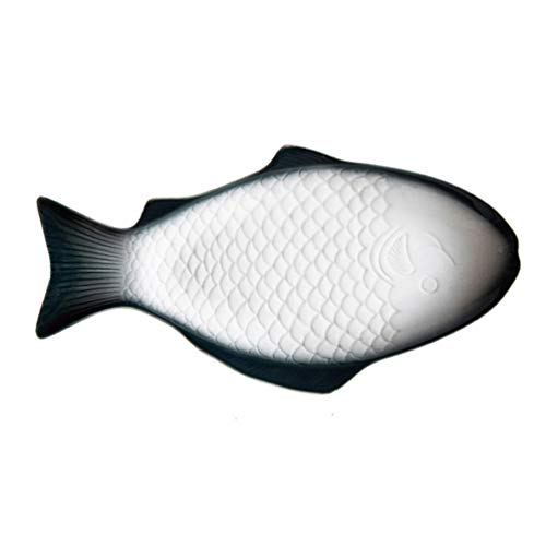 HEMOTON Fischform Servierplatte Servierteller Essen Tablett für Sushi Garnelen Obst Oder Käse 11 Zoll (Dunkelgrün) von HEMOTON