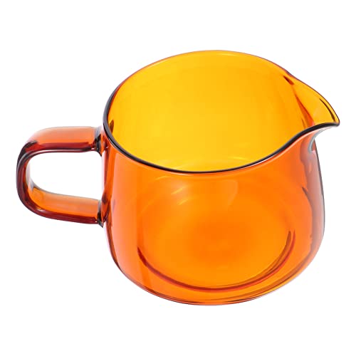 HEMOTON Glas Creamer Krug Mit Ergonomische Griff Klare Soße Sauce Boot für Esszimmer Milch Aufschäumen Krug Milch Krug Creme Krug Tee Wasserkocher Kaffee Topf Gelb 300Ml von HEMOTON