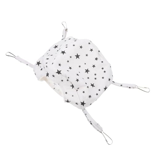 HEMOTON Hängende Warme Hamsterhängematte für Kleine Haustiere Gemütlicher Schlafsack für Hamster Meerschweinchen und Eichhörnchen Weiße Sterne von HEMOTON