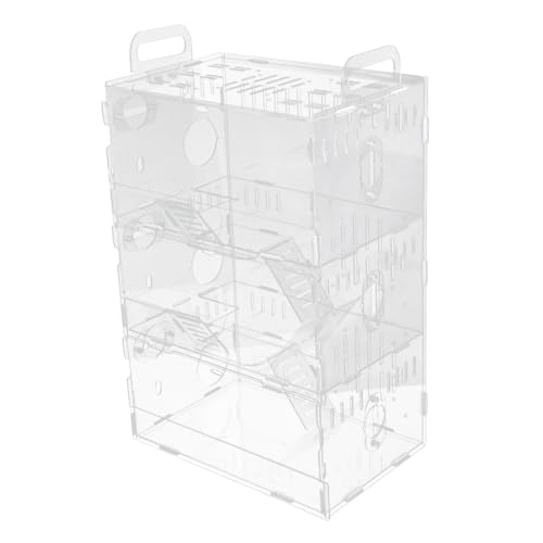 HEMOTON Hamsterkäfig für Kleine Haustiere Tragbares Haus für Chinchillas und Hamster Stöckige Transparente Unterkunft Hochwertiges Reißfestes Material Atmungsaktives Design für und HEMOTON Hamsterkäfig für Kleine Haustiere Tragbares Haus für Chinchillas und Hamster Stöckige Transparente Unterkunft Hochwertiges Reißfestes Material Atmungsaktives Design für und von HEMOTON
