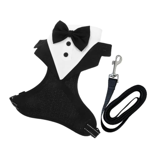 HEMOTON Hundeharnisch Tuxedo mit Fliege Verstellbares Geschirr für Große und Mittelgroße Hunde für Hochzeiten Partys und Halloween Stilvolles Design Komfortable Passform HEMOTON Hundeharnisch Tuxedo mit Fliege Verstellbares Geschirr für Große und Mittelgroße Hunde für Hochzeiten Partys und Halloween Stilvolles Design Komfortable Passform von HEMOTON