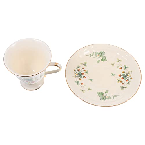 HEMOTON Keramik Kaffee Tasse Vintage Keramik Tee Tasse Kaffee Becher mit Untertasse Set Royal Fine Bone China Becher Wasser Trinken Tasse für Hochzeit Freizeit nach Tee Zeit Heißer Trinken Tasse von HEMOTON