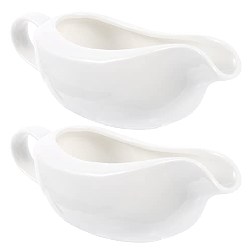 HEMOTON Keramik-Sauciere, weiß, Milchbehälter, Porzellan, Saucen, Geschirr, 2 Stück von HEMOTON