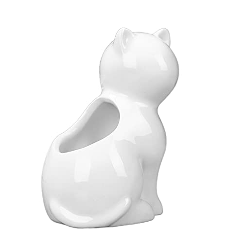HEMOTON Keramik Sukkulenten Topf Katze Geformt Blumentopf Nette Tier Kaktus Pflanzer Bonsai Anlage Halter Container für Home Office Tisch Indoor Outdoor Decor von HEMOTON