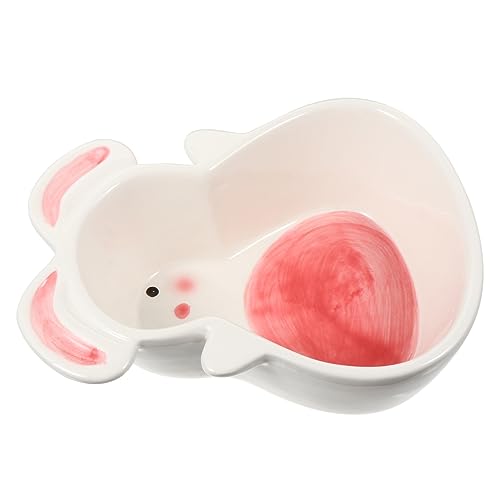 HEMOTON Keramischer Futternapf für Kleine Tiere rutschfeste Langlebige Schüssel für Hamster Kaninchen und Katzen für Trocken und Nassfutter Niedliches Design von HEMOTON