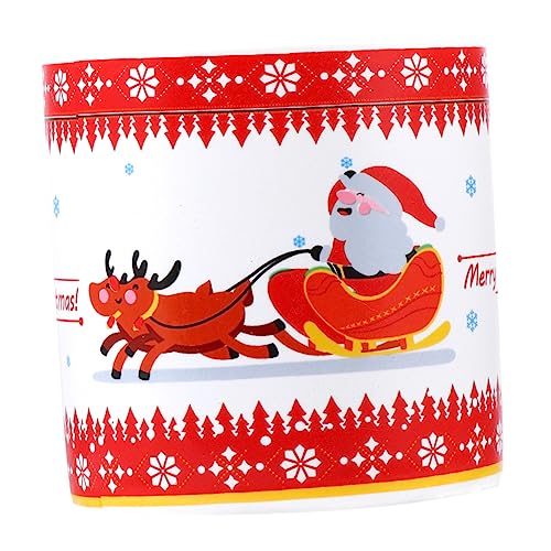 HEMOTON Kleiner Keramik Blumentopf mit Weihnachtsmuster Dekorativer Pflanzkübel für Sukkulenten Langlebiger Haushaltspflanzen Behälter Festlicher Übertopf ohne Pflanze für Weihnachtsdeko von HEMOTON