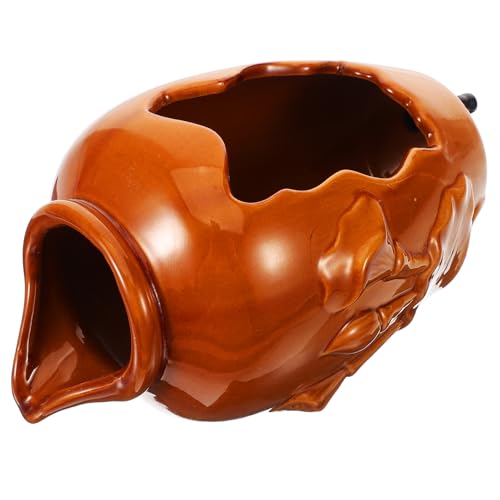 HEMOTON Kleines Keramik Wassergefäß für Fischbecken Dekorative Wasserzirkulationsbrunnen für Gartenlandschaften und Hydroponik für Kreative Außenbereiche von HEMOTON