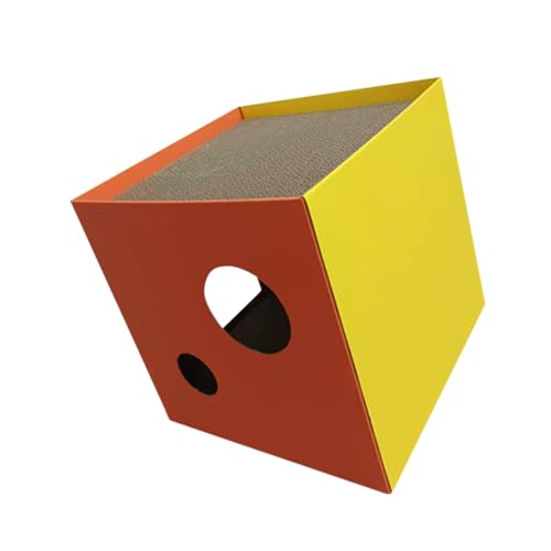 HEMOTON Kratzbrett Sisal Katzenhaus Würfelform Indoor Katzenhöhle Kratztonne Langlebig Multifunktional für Krallenschärfung und Katzenruhe von HEMOTON