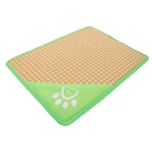HEMOTON Kühlmatte Haustier Hund und Katze Atmungsaktiv Leicht Tragbar Kleine Kühlmatte Schlafmatte Kühlendes Tierbett aus Schwamm und Strohmaterial von HEMOTON
