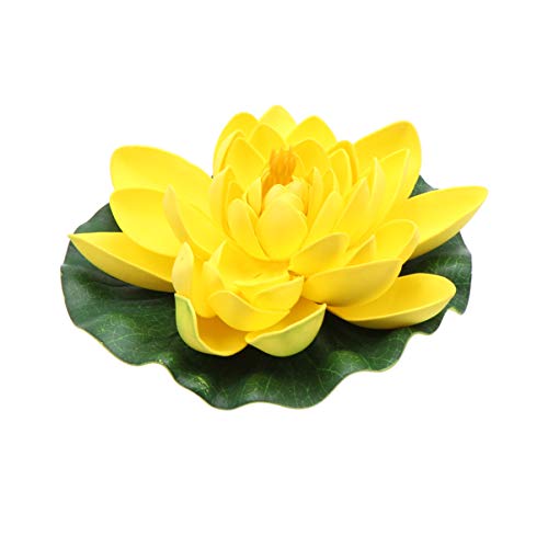 HEMOTON Künstliche Lotus Lotusblume Schwimmende Seerose Lotusblüte Lotusblatt für Garten Deko Gartenteich Pool Aquarium Fisch Teich Wasserpflanzen von HEMOTON