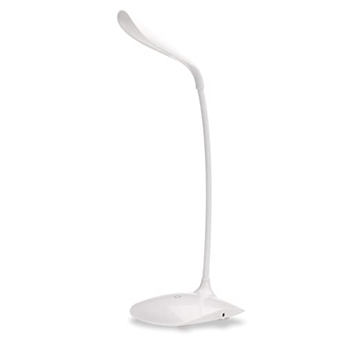 HEMOTON LED-Schreibtischlampe wiederaufladbares Licht USB-Schreibtischlampe LED-Schreibtischleuchte wiederaufladbare Lampen Tischlampen Lernlampe LED-Lampe Schwanenhals Base Weiß von HEMOTON