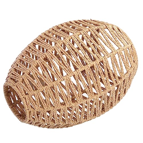 HEMOTON Leuchtmittel Retro-Rattan-Lampenschirm Ersatz Für Boho-Lampenschirme Gewebter Lampenschirm Für Stehlampen Pendelleuchte Kronleuchter Deckenventilator-Glühbirne Tischlampenschirme von HEMOTON