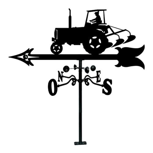 HEMOTON Metall Wetterhahn Vintage Wetterfahne Traktor Form Gartenstecker Gartendeko Rost Stecker für Gartenhaus Dach Balkon Terrassen Garten Dekoration von HEMOTON