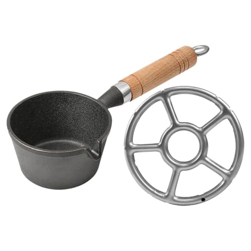 HEMOTON Mini Gusseisenpfanne mit Holzgriff Robuste Vielseitige Mini Hot Oil Pfanne für Eier Teigtaschen und für Camping und Herdgebrauch HEMOTON Mini Gusseisenpfanne mit Holzgriff Robuste Vielseitige Mini Hot Oil Pfanne für Eier Teigtaschen und für Camping und Herdgebrauch von HEMOTON