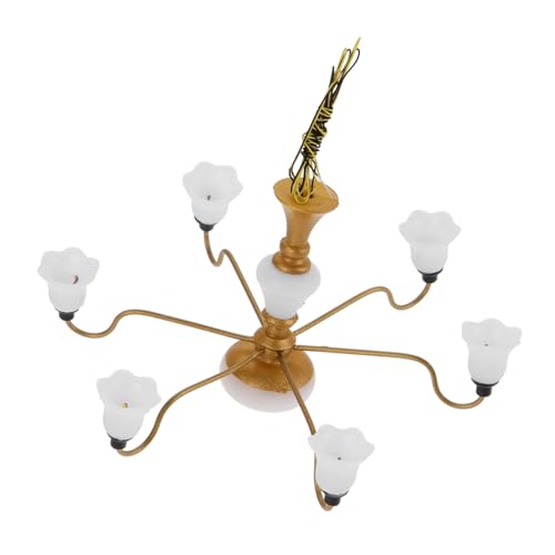 HEMOTON Mini Kronleuchter Modell Puppenhaus LED Leuchten Puppendekoration Winzige Lampe Innenräume Miniatur Kleine Stil Mini Puppenhäuser Für Mädchen Süße Moderne Mini von HEMOTON